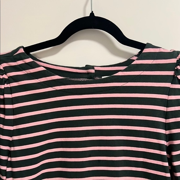 Striped Pink and olive green J.Crew Women's Top - Picture 2 of 7